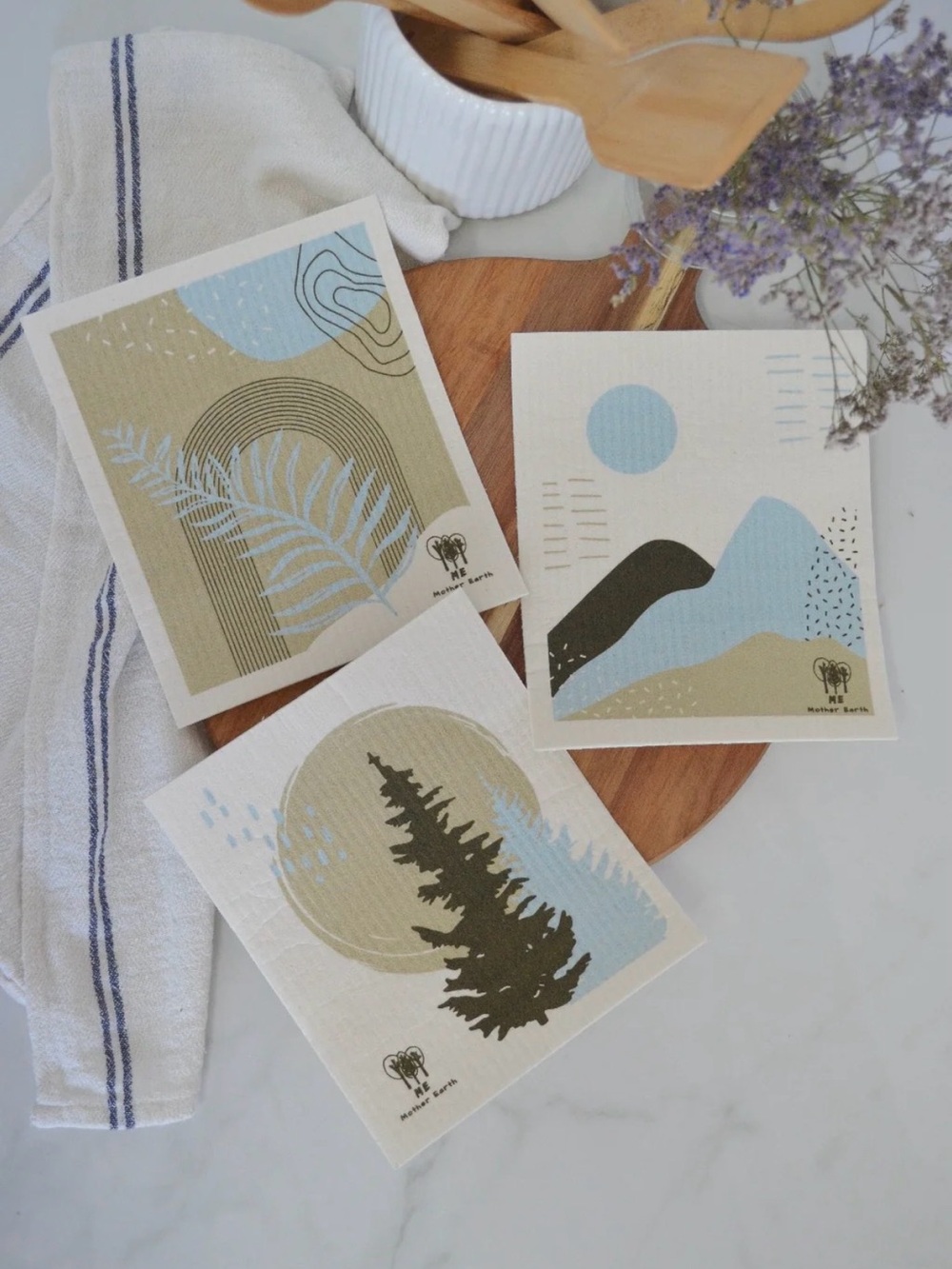 Me Mother Earth Reusable Swedish Dishcloths, 3-Pack NWT